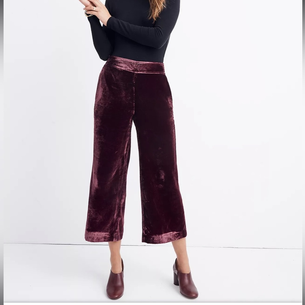 Madewell Velvet Huston Pull-On Crop Pants